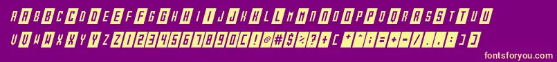 Gameshow Italic-fontti – keltaiset fontit violetilla taustalla