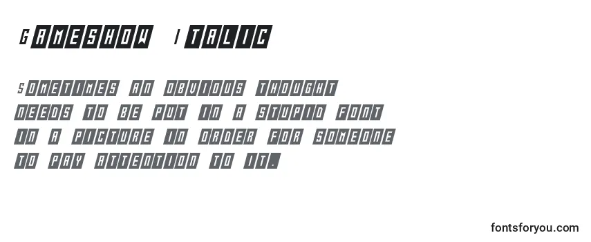 Gameshow Italic Font