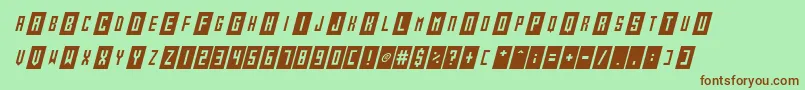 fuente Gameshow Italic – Fuentes Marrones Sobre Fondo Verde