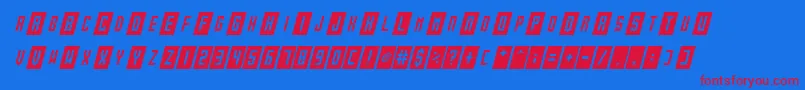 Gameshow Italic Font – Red Fonts on Blue Background