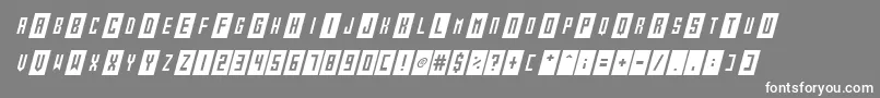 Gameshow Italic Font – White Fonts on Gray Background