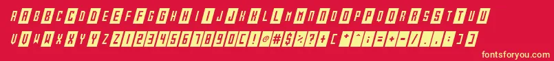 Gameshow Italic Font – Yellow Fonts on Red Background