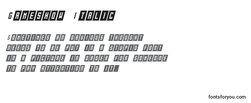 Шрифт Gameshow Italic (127684)