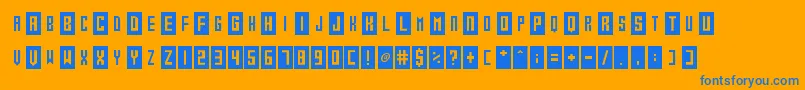 Gameshow Font – Blue Fonts on Orange Background