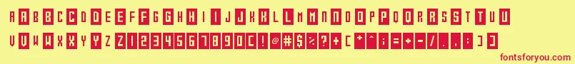 Gameshow Font – Red Fonts on Yellow Background