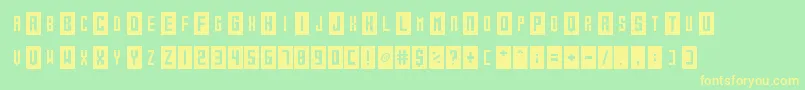 Gameshow-fontti – keltaiset fontit vihreällä taustalla