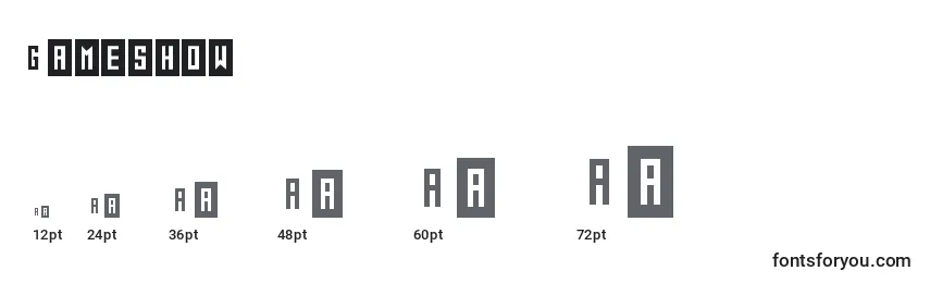 Gameshow (127685) Font Sizes