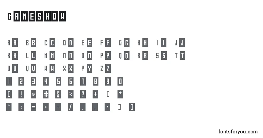 Gameshow (127686)-fontti – aakkoset, numerot, erikoismerkit