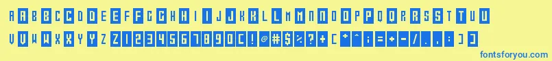 Gameshow Font – Blue Fonts on Yellow Background