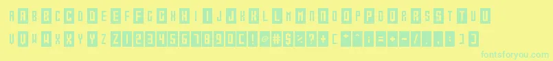 Gameshow Font – Green Fonts on Yellow Background