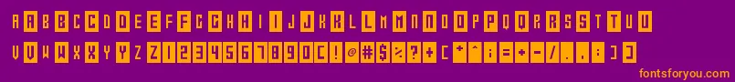 Fonte Gameshow – fontes laranjas em um fundo violeta