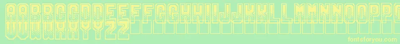 Gamix-Schriftart – Gelbe Schriften auf grünem Hintergrund
