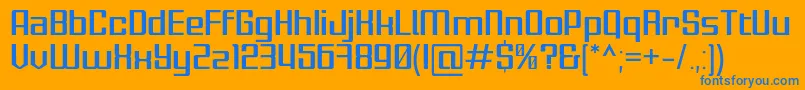 Gamlangdee Font – Blue Fonts on Orange Background