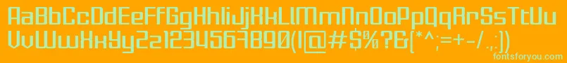 Gamlangdee Font – Green Fonts on Orange Background