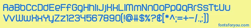 Gamma Orionis Font – Blue Fonts on Yellow Background