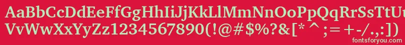 フォントCharterItcBold – 赤い背景に緑の文字