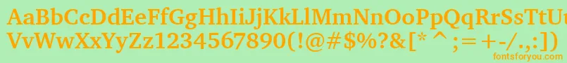 CharterItcBold Font – Orange Fonts on Green Background