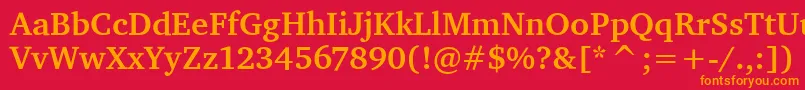 フォントCharterItcBold – 赤い背景にオレンジの文字