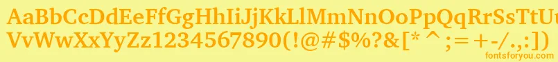 CharterItcBold Font – Orange Fonts on Yellow Background