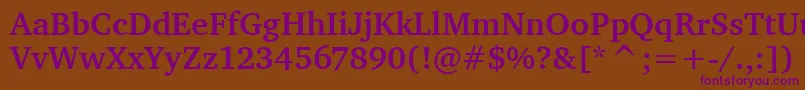 CharterItcBold Font – Purple Fonts on Brown Background