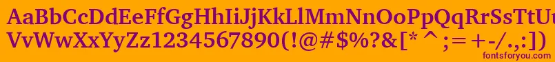 CharterItcBold Font – Purple Fonts on Orange Background