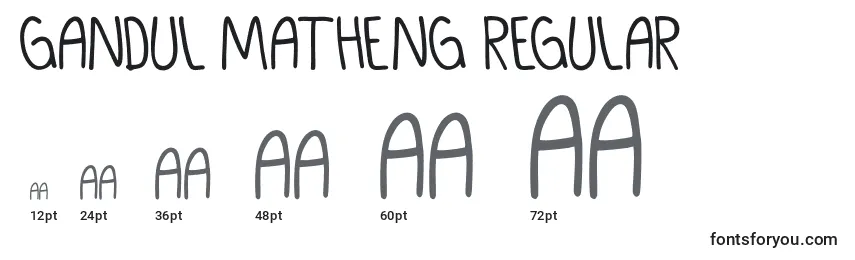 GANDUL MATHENG Regular Font Sizes