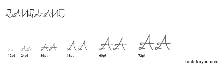Размеры шрифта GANGLAND (127692)