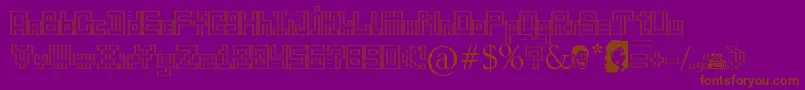 GangOfSipirok  -Schriftart – Braune Schriften auf violettem Hintergrund