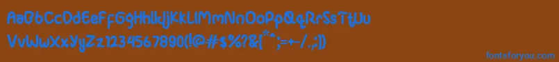 Ganula Font – Blue Fonts on Brown Background