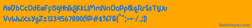 Ganula-Schriftart – Blaue Schriften auf orangefarbenem Hintergrund