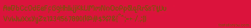 Fonte Ganula – fontes marrons em um fundo vermelho