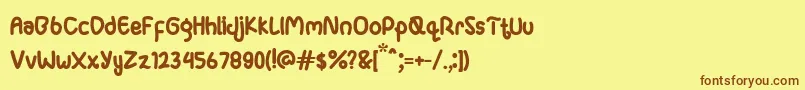 Więcej informacji o czcionce Ganula Czcionka Ganula – brązowe czcionki na żółtym tle