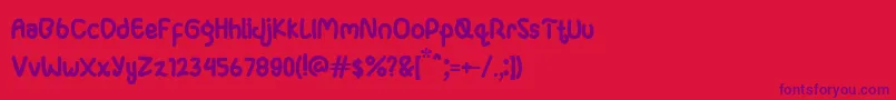 Ganula-Schriftart – Violette Schriften auf rotem Hintergrund