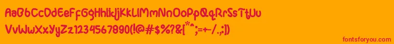Ganula-Schriftart – Rote Schriften auf orangefarbenem Hintergrund