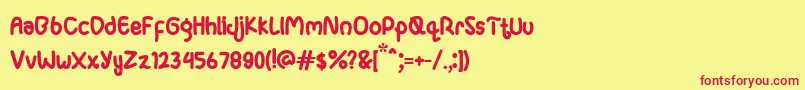 Шрифт Ganula – красные шрифты на жёлтом фоне