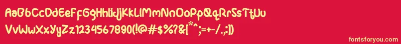 フォントGanula – 黄色の文字、赤い背景