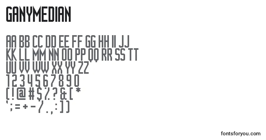 Ganymedian (127696)-fontti – aakkoset, numerot, erikoismerkit