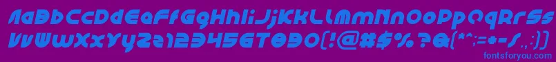 Czcionka GAPHIC DESIGN Bold Italic – niebieskie czcionki na fioletowym tle