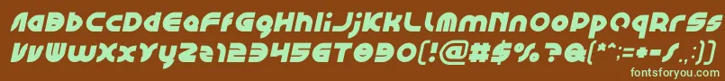 Czcionka GAPHIC DESIGN Bold Italic – zielone czcionki na brązowym tle