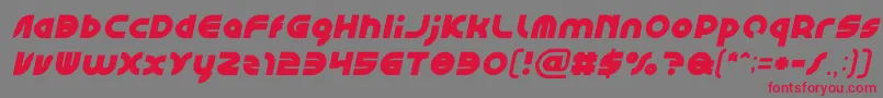 フォントGAPHIC DESIGN Bold Italic – 赤い文字の灰色の背景