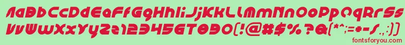 GAPHIC DESIGN Bold Italic-Schriftart – Rote Schriften auf grünem Hintergrund