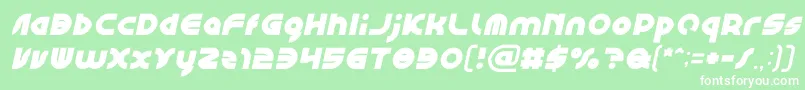 Czcionka GAPHIC DESIGN Bold Italic – białe czcionki na zielonym tle