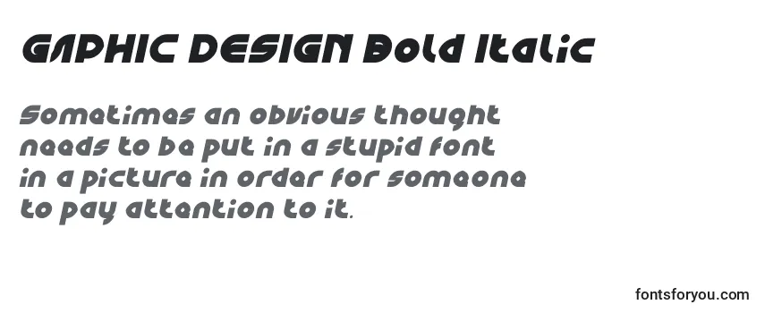 GAPHIC DESIGN Bold Italic -fontin tarkastelu