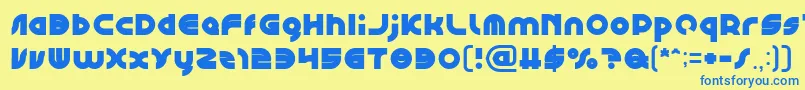 GAPHIC DESIGN Bold-Schriftart – Blaue Schriften auf gelbem Hintergrund