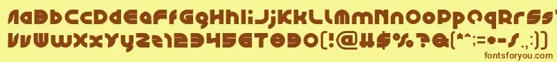 Czcionka GAPHIC DESIGN Bold – brązowe czcionki na żółtym tle