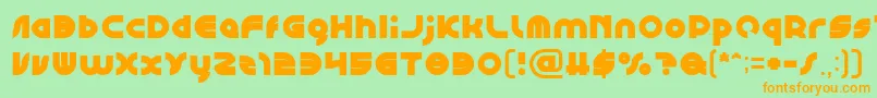 GAPHIC DESIGN Bold-Schriftart – Orangefarbene Schriften auf grünem Hintergrund