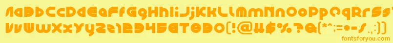 フォントGAPHIC DESIGN Bold – オレンジの文字が黄色の背景にあります。