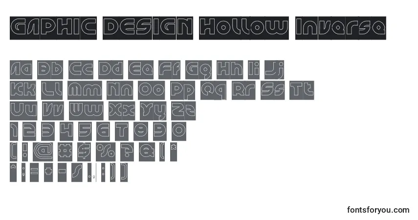 GAPHIC DESIGN Hollow Inverse Font – alphabet, numbers, special characters