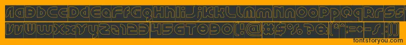 Шрифт GAPHIC DESIGN Hollow Inverse – чёрные шрифты на оранжевом фоне