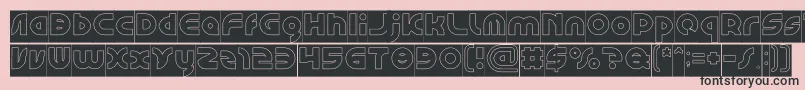 GAPHIC DESIGN Hollow Inverse-fontti – mustat fontit vaaleanpunaisella taustalla
